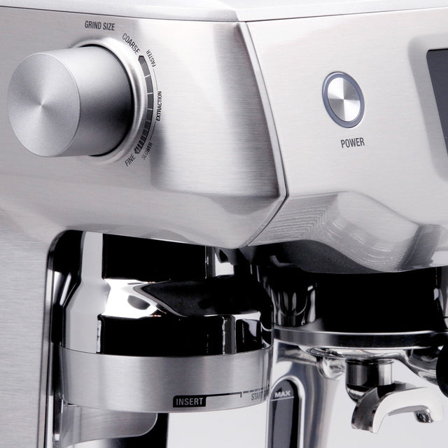 Breville Oracle Touch Espresso Machine, detail view, Clive Coffee, knockout