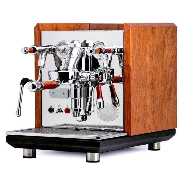 ECM Synchronika espresso machine with Bubinga Wood Panels from Clive Coffee - Knockout