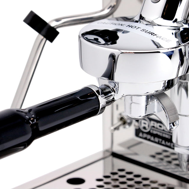 Rocket Appartamento Espresso Machine group head and portafilter, Clive Coffee - Knockout