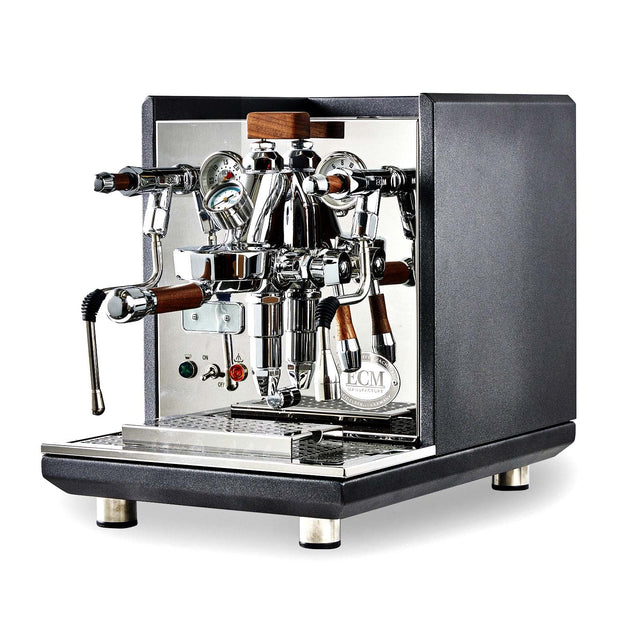 ECM Synchronika Espresso Machine with Flow Control and wood accents from Clive Coffee