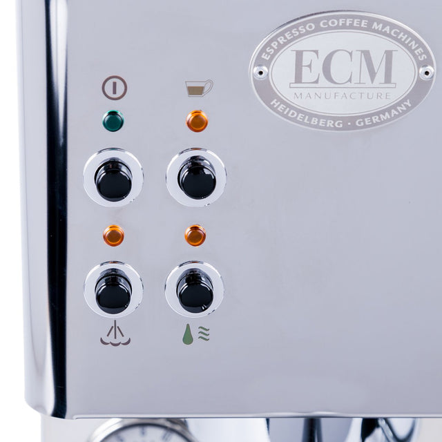 ECM Casa V Espresso Machine, buttons close up, Clive Coffee - Knockout