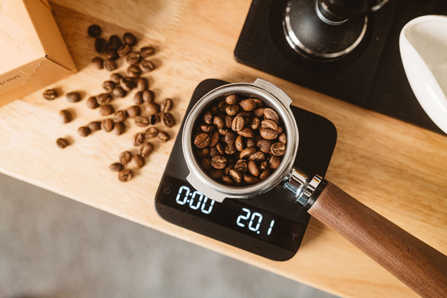 Acaia Lunar Espresso Scale, from Clive Coffee, lifestyle large