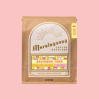 Morningsong Coffee Roasters Davinson Toro Gesha Pink Bourbon Colombia whole bean coffee bag 12 oz