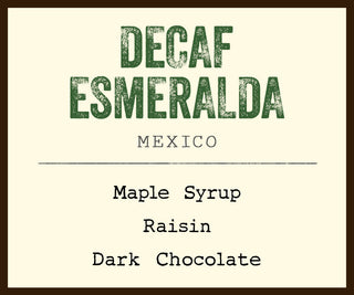 Barefoot Coffee Roasters decaf Esmeralda kraft bag with logo on front