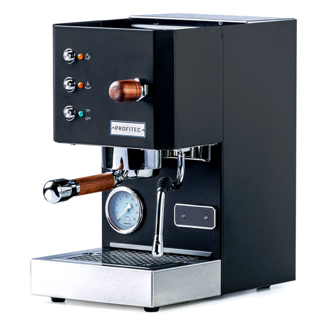 Profitec GO Espresso Machine from Clive Coffee (Black GO w/ Walnut) - knockout