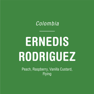 Colombia ERNEDIS RODRIGUEZ SIDRA label on green packaging with large white text and flavor notes