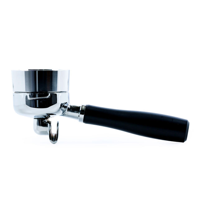 Eureka Mignon Libra espresso grinder with chrome burr housing and a black handle