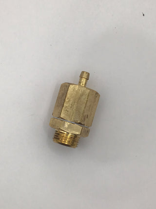 Brass vacuum breaker for Rancilio Silvia Pro and Pro X espresso machines with threaded bottom and small top stem.