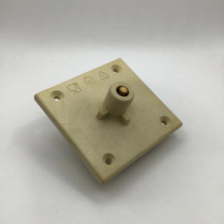 Beige Quick Mill reservoir outlet mounting plate with brass inlet fitting for M58 V2 Lucca espresso machine