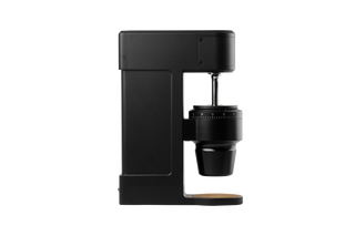 Side view of The Key Mk2 compact grinder with burr mounting area and adjustable dial.