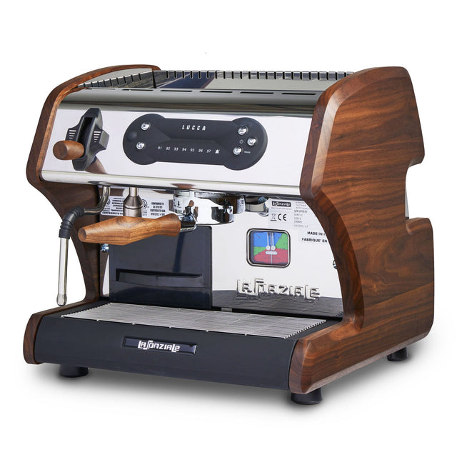LUCCA A53 Mini V2 Espresso Machine from Clive Coffee (A53 Mini w/ Walnut) - knockout