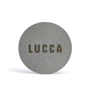 LUCCA 58mm puck screen round mesh coffee distribution disk close up