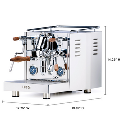 LUCCA M58 Sunto Espresso Machine with Flow Control dimensions