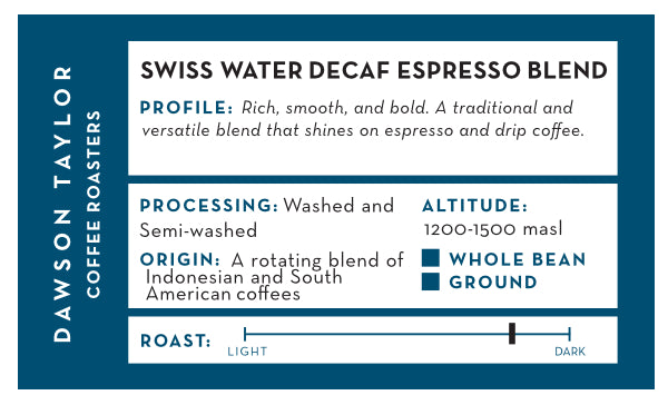 Swiss Water Decaf Espresso Blend
