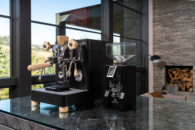 Lelit Bianca Matte Black Espresso Machine, Lifestyle, Large, from Clive Coffee