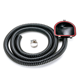 Coiled black spiral drain hose with red edged connector for LUCCA A53 drip tray kit