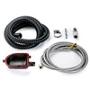LUCCA A53 Pro Direct Plumb Kit with a black coiled water line, braided hose, and fittings on white background.