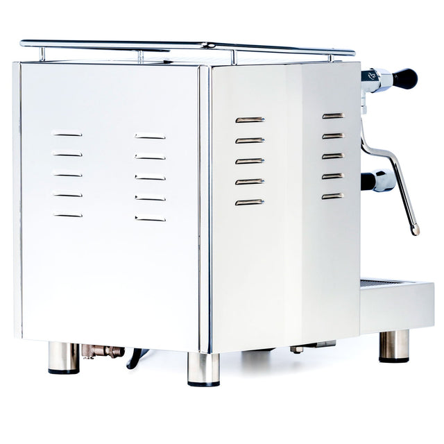 LUCCA M58 stainless steel espresso machine rear view knockout by clive coffee
