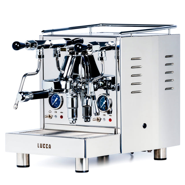 LUCCA M58 stainless steel espresso machine knockout by clive coffee
