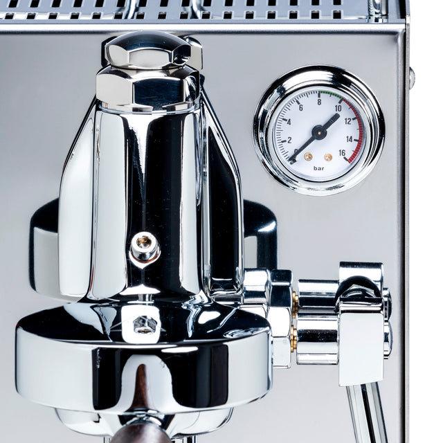 LUCCA Solo Espresso Machine in Stainless Steel  detail from Clive Coffee - knockout