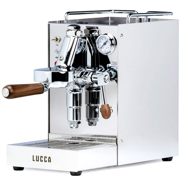 LUCCA Solo Espresso Machine in Stainless Steel from Clive Coffee - knockout