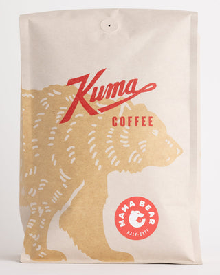 Side view of Momma Bear coffee bag displaying King branding and Classic Blend badge