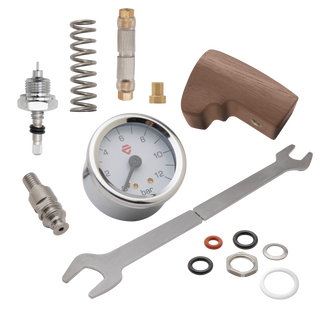 Lelit Flow Control Kit in walnut for Mara X, enabling manual pressure profiling during extraction