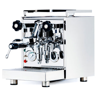 Profitec Pro 500 PID espresso machine in stainless steel with gauges and dual portafilter setup