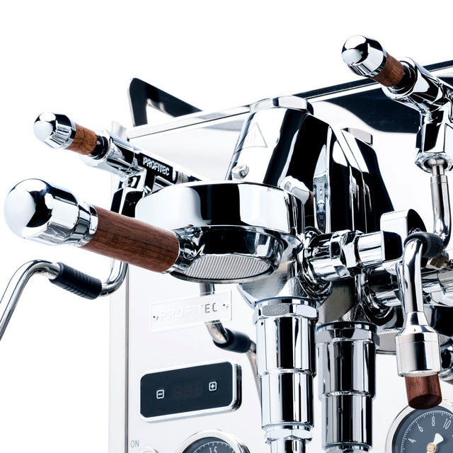 Profitec Pro 600 espresso machine with walnut