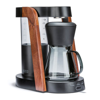 Ratio Eight Series 2 coffee maker with wooden frame and glass carafe