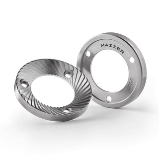 Mazzer I200D 64mm burrs with mounting holes and MAZZER engraving on one ring