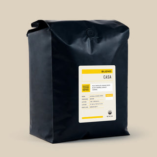 CASA Panther Coffee Blend bag with a white label on a matte black package