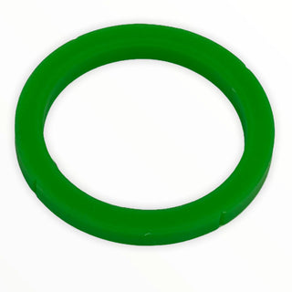 Bright green silicone replacement group head gasket for Rancilio Silvia espresso machines
