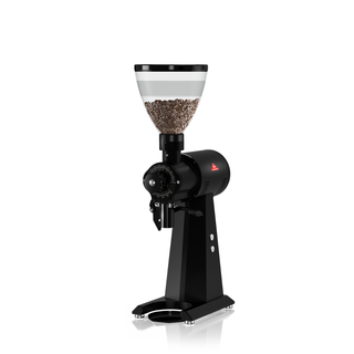 Mahlkönig EK43 commercial coffee grinder with clear bean hopper and front dial