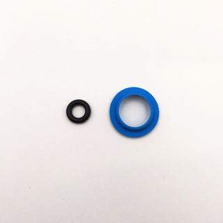 Blue large gasket and black small O ring for the Quick Mill M58 V2 water tank inlet assembly.