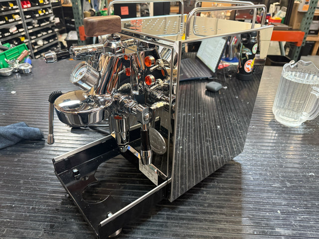ECM Classika with Flow Control espresso machine chrome finish and gauges