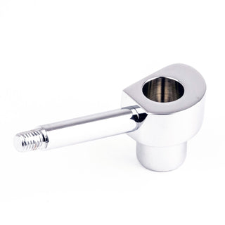 Chrome E61 brew lever for espresso machines with a threaded connector end