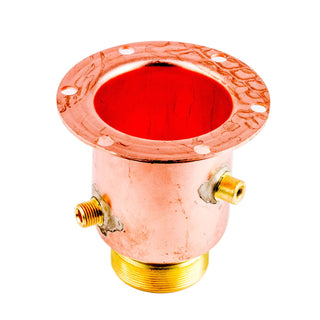 Copper La Spaziale coffee boiler top flange with mounting holes.