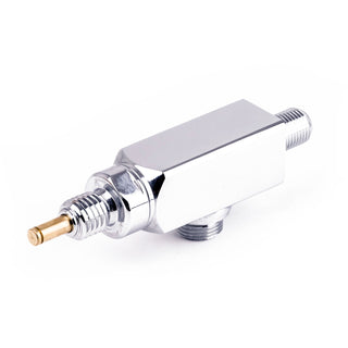 Profitec steam and hot water valve assembly chrome body with brass stem end