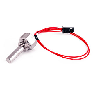 Boiler temperature sensor with threaded metal probe and red lead for Quick Mill LUCCA M58 QM67 Vetrano 2B