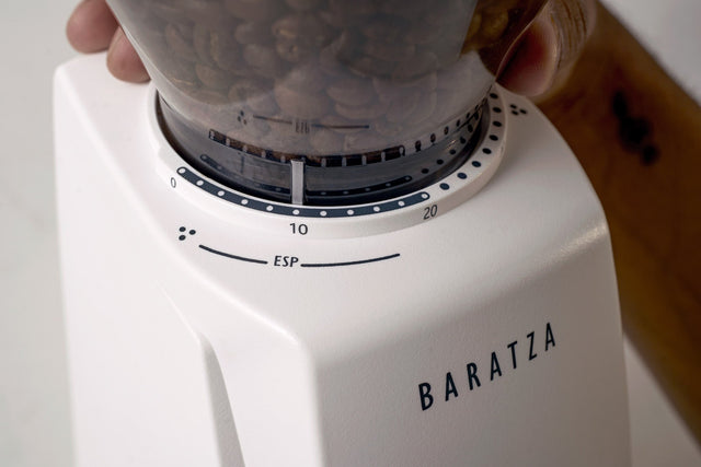 Baratza Encore ESP Espresso Grinder, from Clive Coffee, ESP Adjustment Dial, lifestyle large
