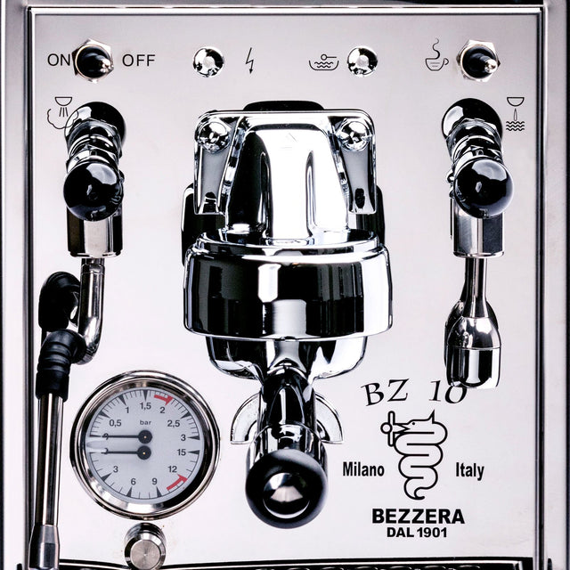 Bezzera BZ10 Espresso Machine Closeup Front, Clive Coffee - Knockout