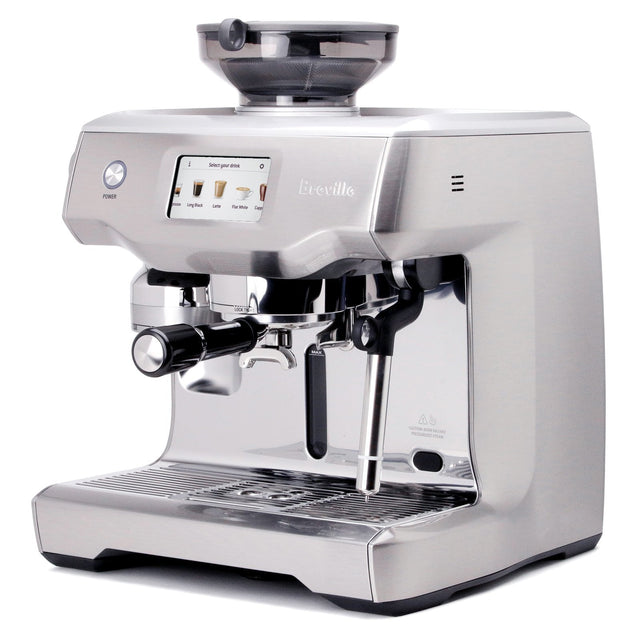 Breville Oracle Touch Espresso Machine, angled front view, Clive Coffee, knockout