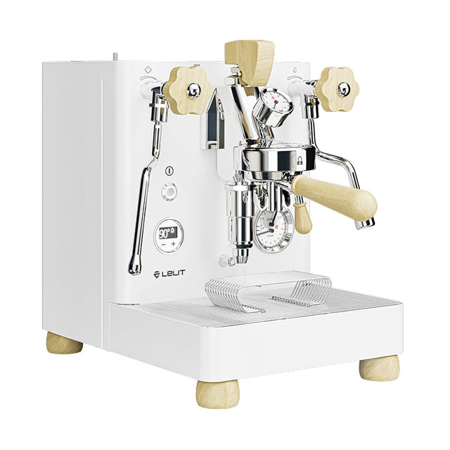 Lelit Bianca V3 dual boiler flow profiling home espresso machine in white, Clive Coffee - Knockout
