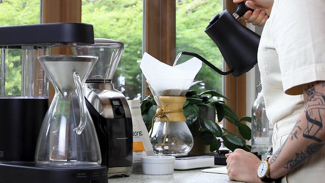 Online Coffee School, Intro to Home Brewing, Hario V60 pour over, French Press, Chemex, Fellow Stagg Kettle