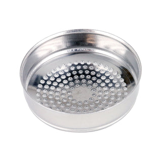 Replacement E61 shower screen close up showing perforated holes