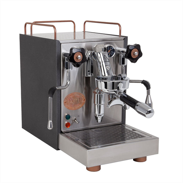 ECM Mechanika VI Slim Heritage Espresso Machine, angled hero, from Clive Coffee, knockout