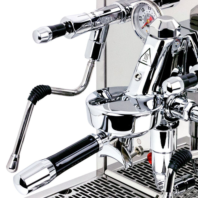 ECM Synchronika espresso machine, closeup on steam joystick and wand, Clive Coffee - Knockout