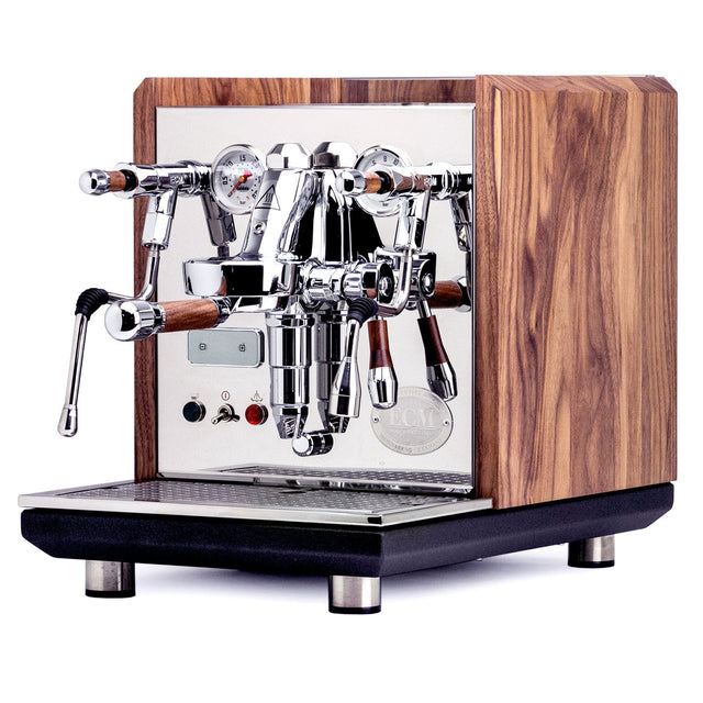 ECM Synchronika espresso machine with Wood Panels from Clive Coffee - Knockout