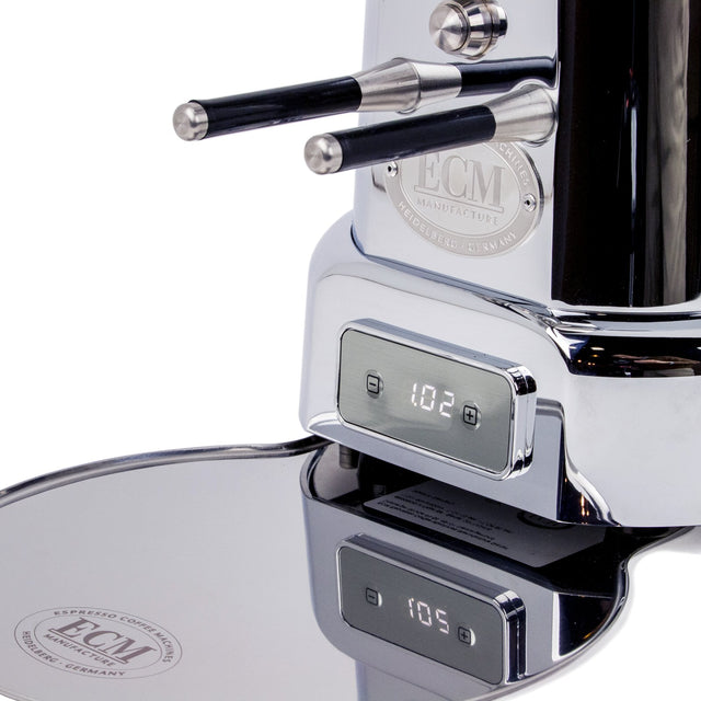 ECM V-Titan 64 Espresso Grinder, portafilter holder and catch tray, Clive Coffee - Knockout